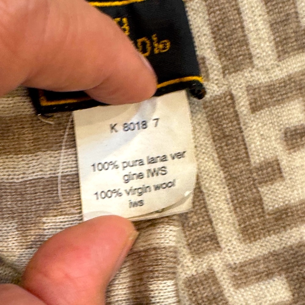 Authentic Fendi Taupe Monogrammed Scarf - Picture 12 of 12
